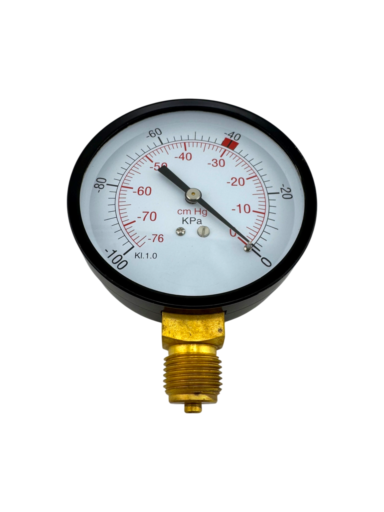 Vakuumuhr Ø 100mm, trocken, schwarzes pulverbeschichtetes Gehäuse, 1/2" Anschluss