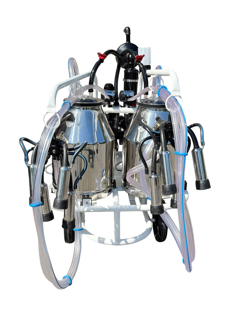 Doppelter Minimilker mit Vakuumtank  kpl. mit 2 x 30 Liter Eimer, 2 x HCC150, 2 x Pulsator