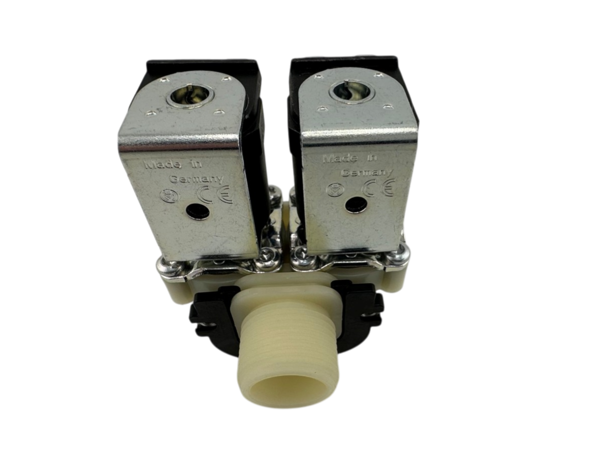 Doppel Magnetventil, gerade, 12V(=), ¾" Anschlussgewinde, Ø 13,5mm Stutzen