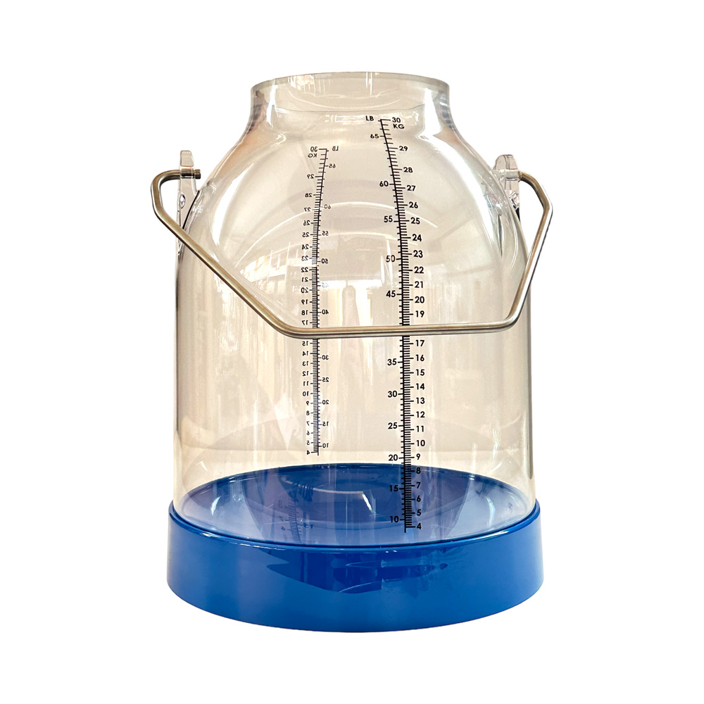 Melkeimer, Kunststoff, 30 Liter, Premium Modell mit mittiger Skalierung Liter/kg, Bügelhöhe Standard 143 mm, blau