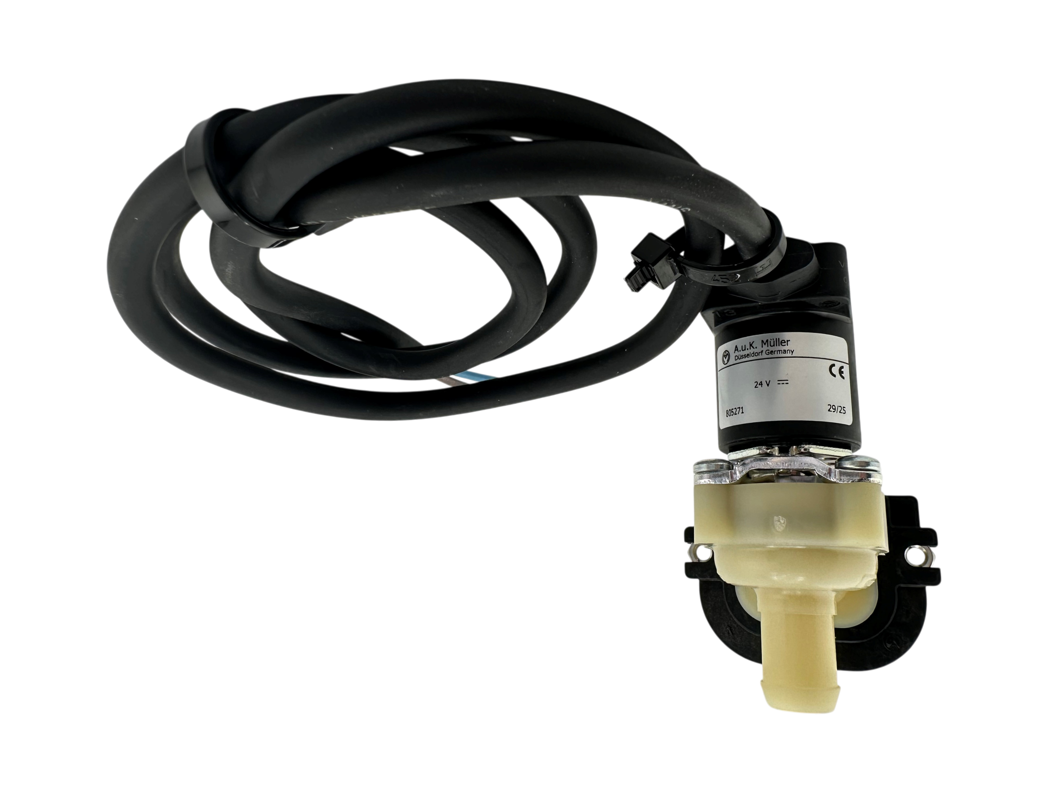 Magnetventil, einfach, winklig 24V ( =) mit Kabel, 3/4" Anschlussgewinde, Ø 13,5mm Stutzen