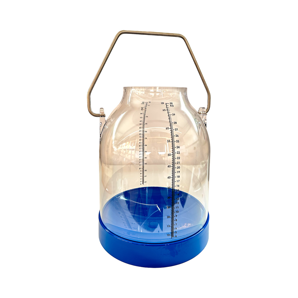 Melkeimer, Kunststoff, 30 Liter, Premium Modell mit mittiger Skalierung Liter/kg, Bügelhöhe Standard 143 mm, blau