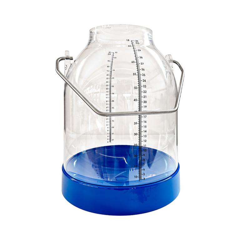 Melkeimer, Kunststoff, 30 Liter, Premium Modell mit mittiger Skalierung Liter/kg, Bügelhöhe Standard 143 mm, blau