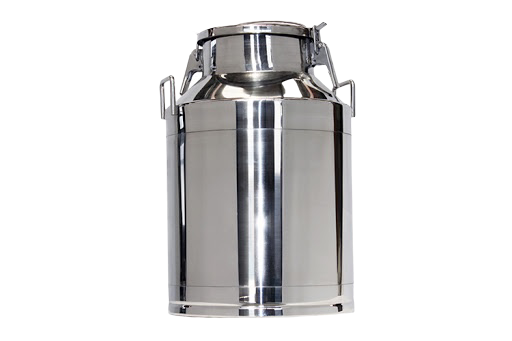 Melkeimer, Edelstahl, 20 Liter, mit Deckel und Klappverschluss