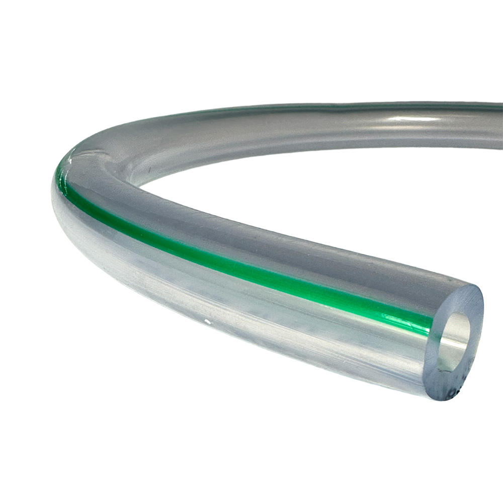 PVC Milchschlauch, 16 mm, grüner Streifen, 25 m Rolle